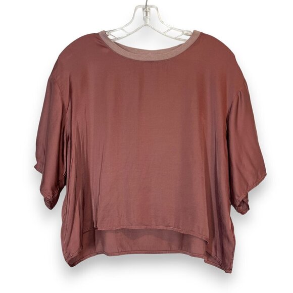 Nation LTD Blouse Top Short Sleeve Crop Medium - Picture 1 of 10